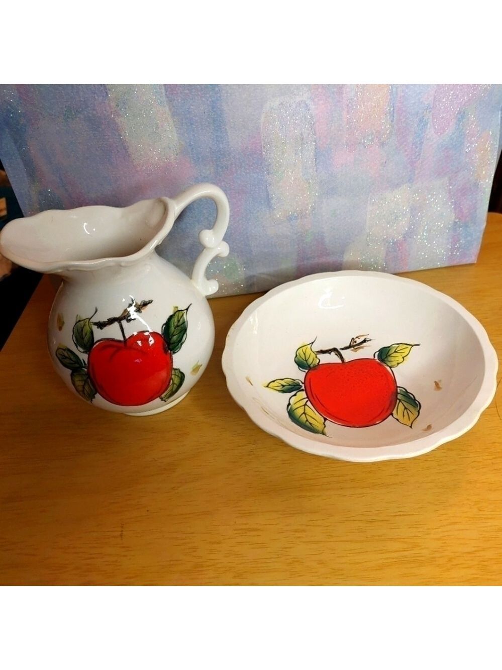 Vintage* Medium Ceramic Pitcher and Bowl